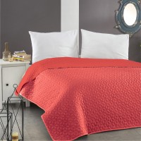 Prekrivač štepani 150x200cm za jedan krevet crveni/narandžasti