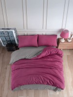 Posteljina Ranf. za francuski krevet roze/siva Colours of life