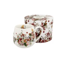 Šolja za čaj Vintage Flowers 430ml bijela cvjetna u poklon pak. Duo