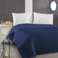 Prekrivač štepani 200x220cm za franc. krevet indigo plavi
