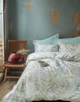 Posteljina Saten Occale za francuski krevet zelena Issimo