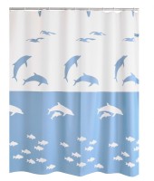 Zavjesa za kadu Flipper 180x200cm plavo-bijela Ridder