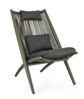 Baštenska stolica Aloha 84x66cm zelena sa sivim jastucima Bizzotto