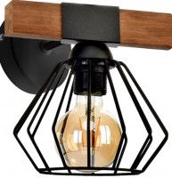 Zidna svjetiljka Ulf  60W E27 crna/boja drveta Milagro