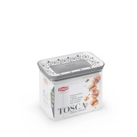 Posuda Tosca 1.2l 10x15x12cm sa poklop. transp./sivo-bijela Stefanplast