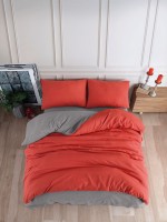 Posteljina Ranf. za francuski krevet narandžasta/siva Colours of life