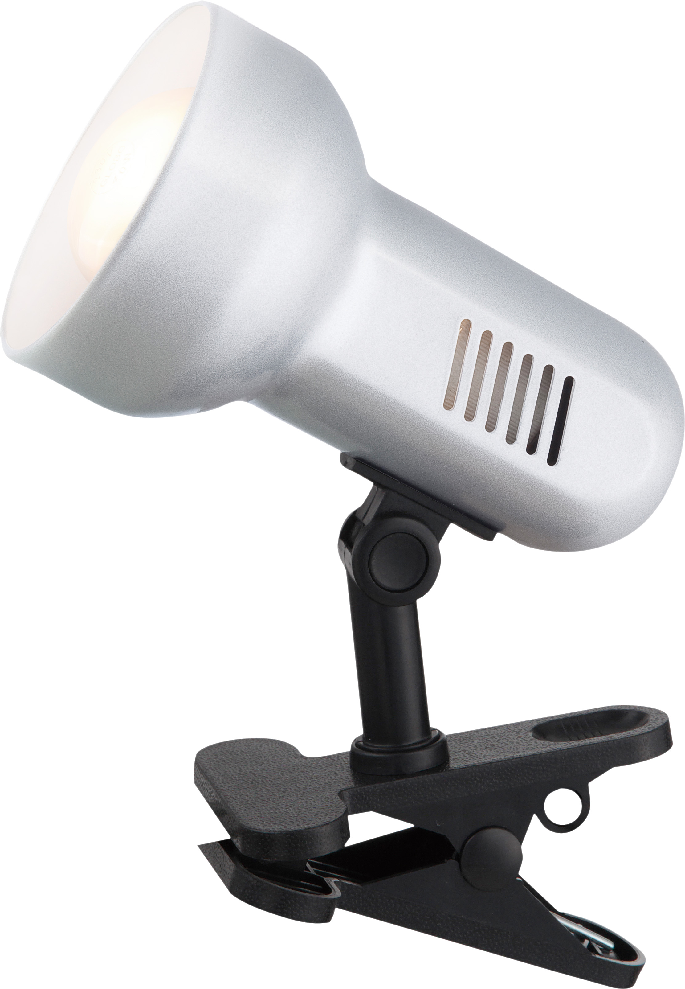 Lampa sa štipaljkom Basic E27 R63 maks. 40W crna/siva Globo